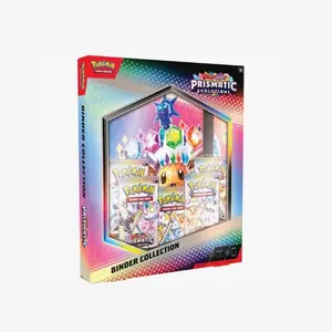 Pokemon TCG: Scarlet & Violet—Prismatic Evolutions Binder Collection with 21 9-Pocket Pages & 5 Booster Packs Featuring Eevee & Friends Light Up