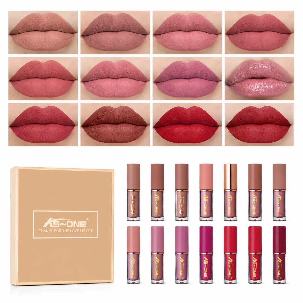 12-Color Lipgloss Liquid Lipstick Gift Set, Matte & Pearlescent Finish, Non-Fading, Moisturizing, for Full Lip Color, Daily & Party Wear, Beauty Gift for Women, Cosmetics & Makeup Sets