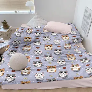 Creative Home Flannel Blanket, Hamster Dreams Theme, Cute Mouse Design, Perfect for Naps, Sofa, Office, Camping, Multi-Purpose Gift