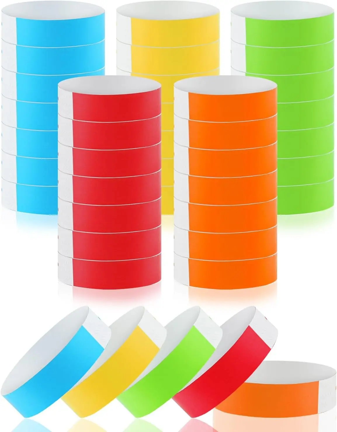 500 Pcs Disposable Paper Wristbands for Events, Mixed Colored
