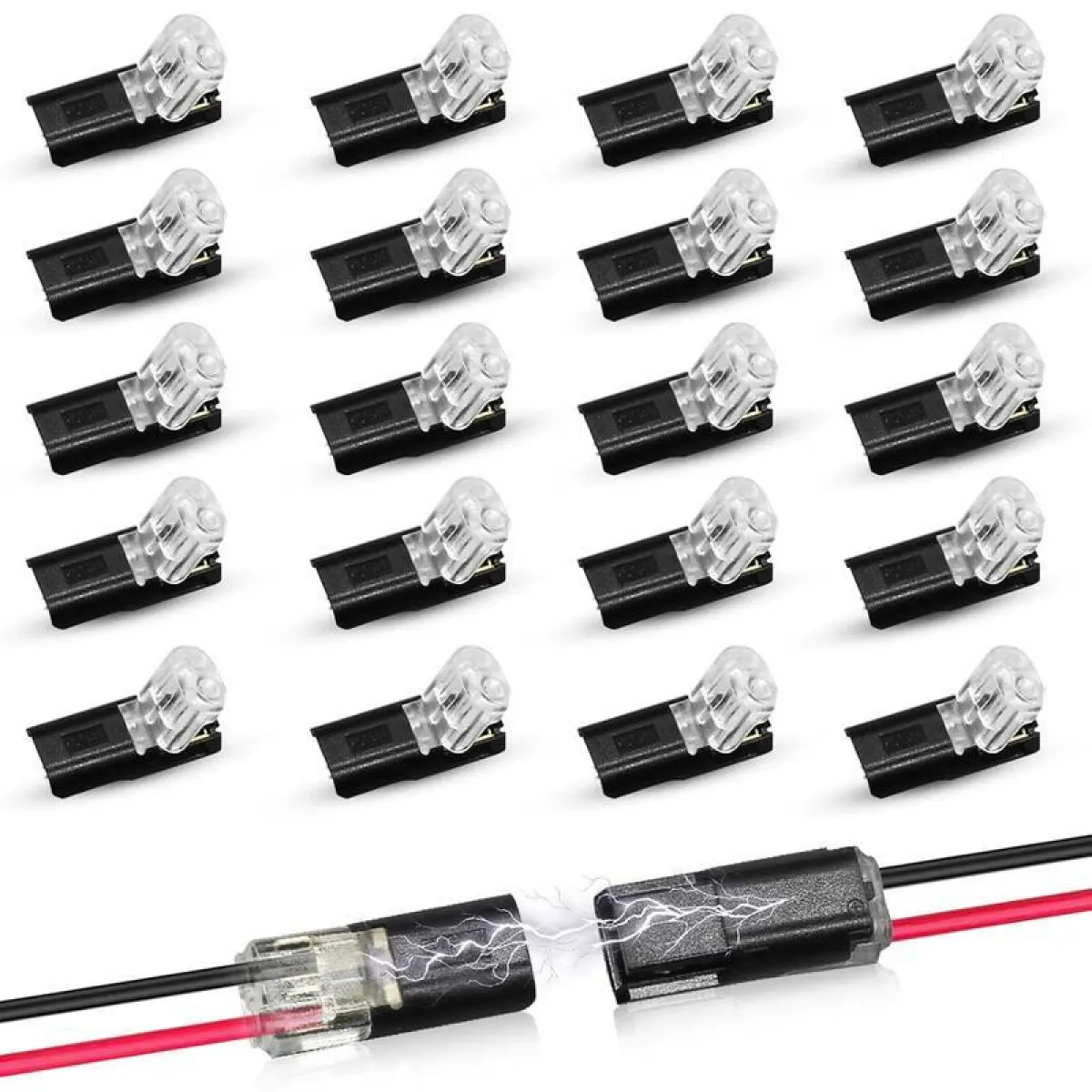 Double-Wire Plug-in Connector Led Light Strip Connectors 2 Pin,Led Strip Lights Connectors Low Voltage Wire Connector with Locking Buckle,Fast Connect Plugs Led Connectors for Strip Lights-YY.