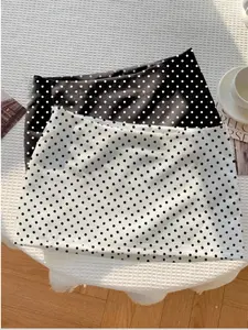 New polka dot two-piece fashion women's fitted mini skirt Print with lining Casual Comfy Skirt