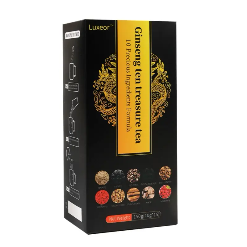 Ginseng six treasure tea formula, Maca kidney tea , liver tea , red date tea wolf berry tea mulberry men’s tea , kidney health tea natural herbal natural blend te renal