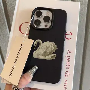 Elegant White Swan Design Soft Cute Shockproof Cover  Stylish & Durable New Year Gift: Fashionable Phone Case for iPhone 11 12 13 14 15 16 17 – Perfect Blend of Protection and Trend
