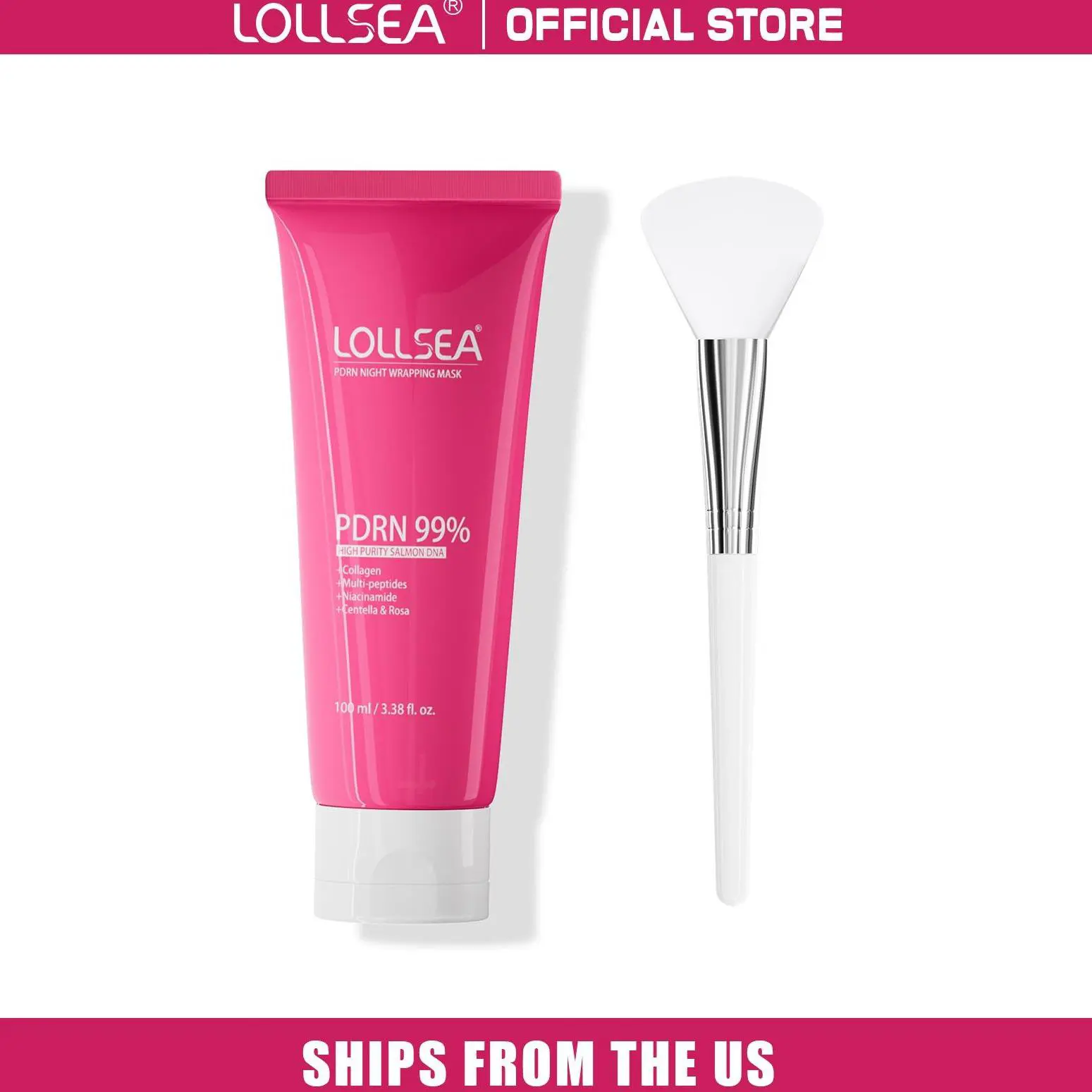 Korean PDRN Peptide Glow Mask – Collagen Peel-Off Mask for Radiant Glass Skin, with Silicone Brush, Skin-Revitalizing PDRN + Peptide Complex (100ml)