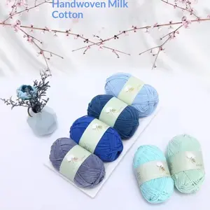 3PCS 4-Ply Combed Milk Cotton Baby Yarn, Soft Cotton Yarn for DIY Knitting & Crochet Scarf, Sweater