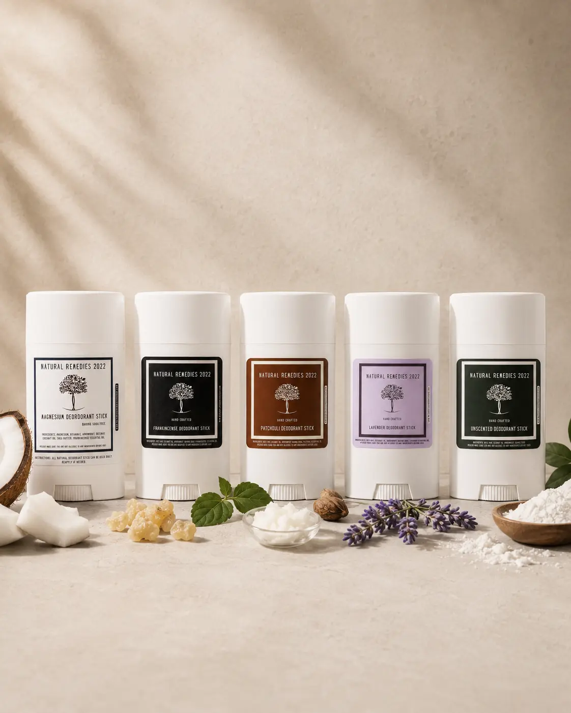 Natural Deodorant Stick, Coconut-Infused Body Care Cosmetic - Lavender Scent Option, Unscented Option