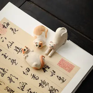 Hand-painted Cat Trio Tea Pets