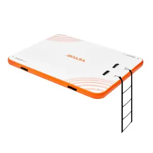 Father's Day Gift Spring new arrivals Inflatable Floating Dock, 8 x 6FT Inflatable Dock Platform, Non-Slip Water Floating Dock Mat with Detachable Ladder & Portable Carrying Bag, Floating Platform Island Raft for Ocean Pool Beach