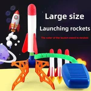 Kids Rocket Launcher Step Pump Power Air Pressed Stomp Outdoor Family Games Skyrocket Birthday Gifts Sports Toys For Children  Gun Vibrant Model