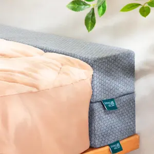 Bed Gap Filler for Headboard & Wall, Mattress Extender Pillow with Removable Cover & Memory , Fills Gaps Between Mattress and Headboard, Stops Items Falling (Dark Gray,  Size)