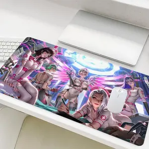 Anime Nurse Pattern Mouse Pad, Rectangle Gaming Mouse Pad, Non-Slip Rubber Base Stitched Edge Desk Pad for Desk Laptop Desktop, Gaming Mousepad, Computer Mouse Pad, Desk Mat Cute