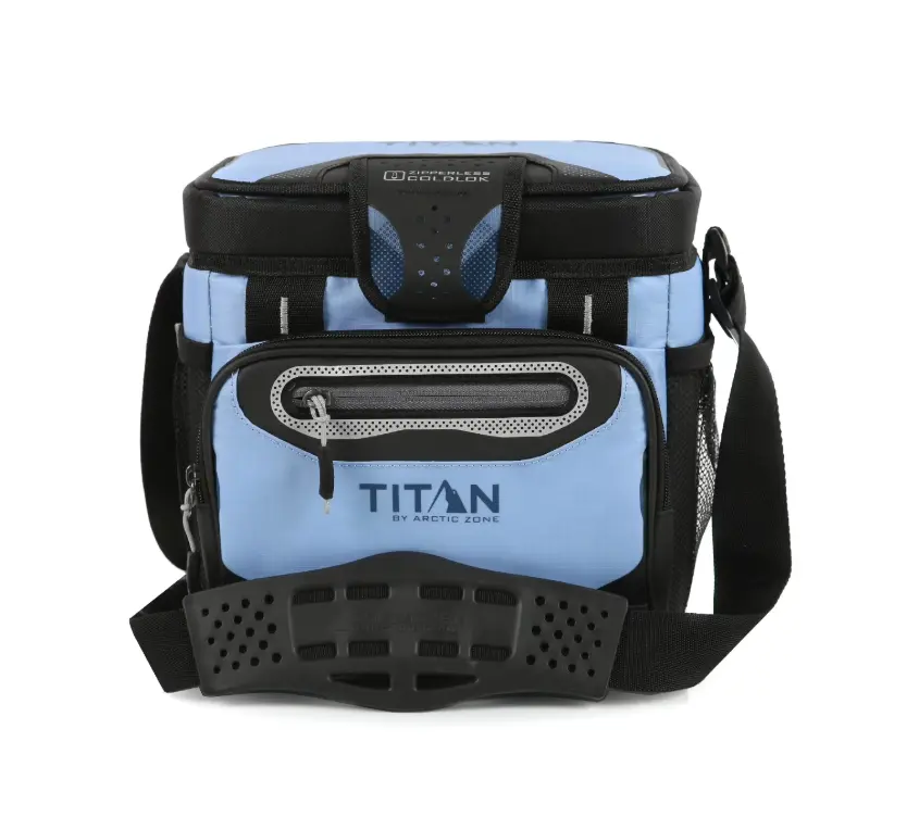 Arctic Zone Titan Zipperless Soft Cooler - 6 Qt, 9-Can Capacity, Rainwash Blue for Camping & Hiking Camp Kitchen