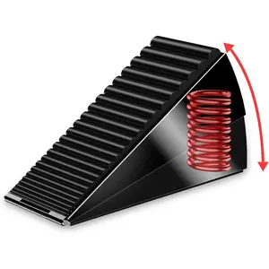 Heavy Duty Metal Door Stopper with Rubber, 3 Inch High Spring Door Wedge, Adjustable Grip for Carpet, Tile, Wood Floors, Home, School and Commercial Doors