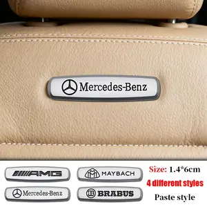 2pcs Mercedes-Benz seat sticker, car logo seat decorative sticker, suitable for Mercedes-Benz A-class/C-class/E-class/S-class/CLA/EQ and other models