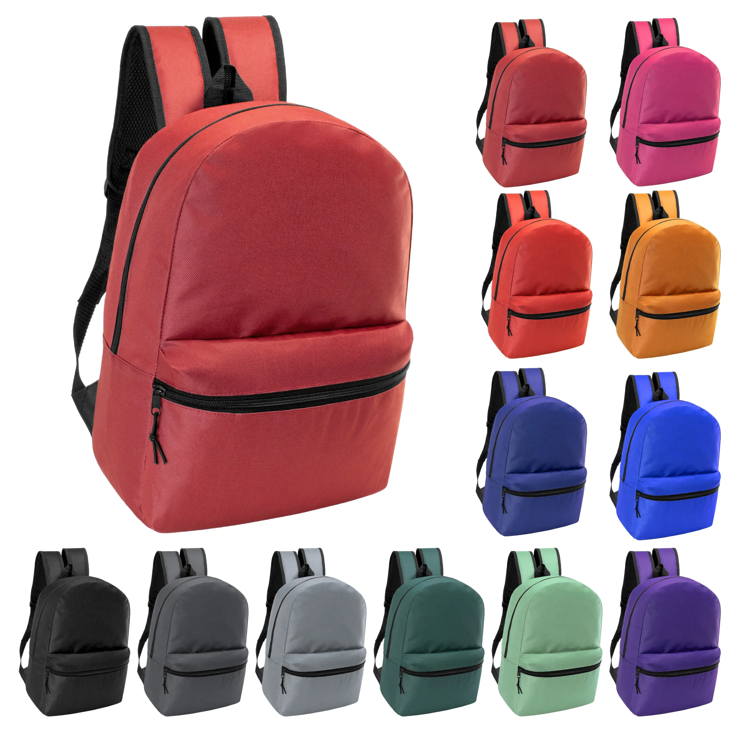 17" Kids Basic Wholesale Backpack in 6 Pack Giveaway