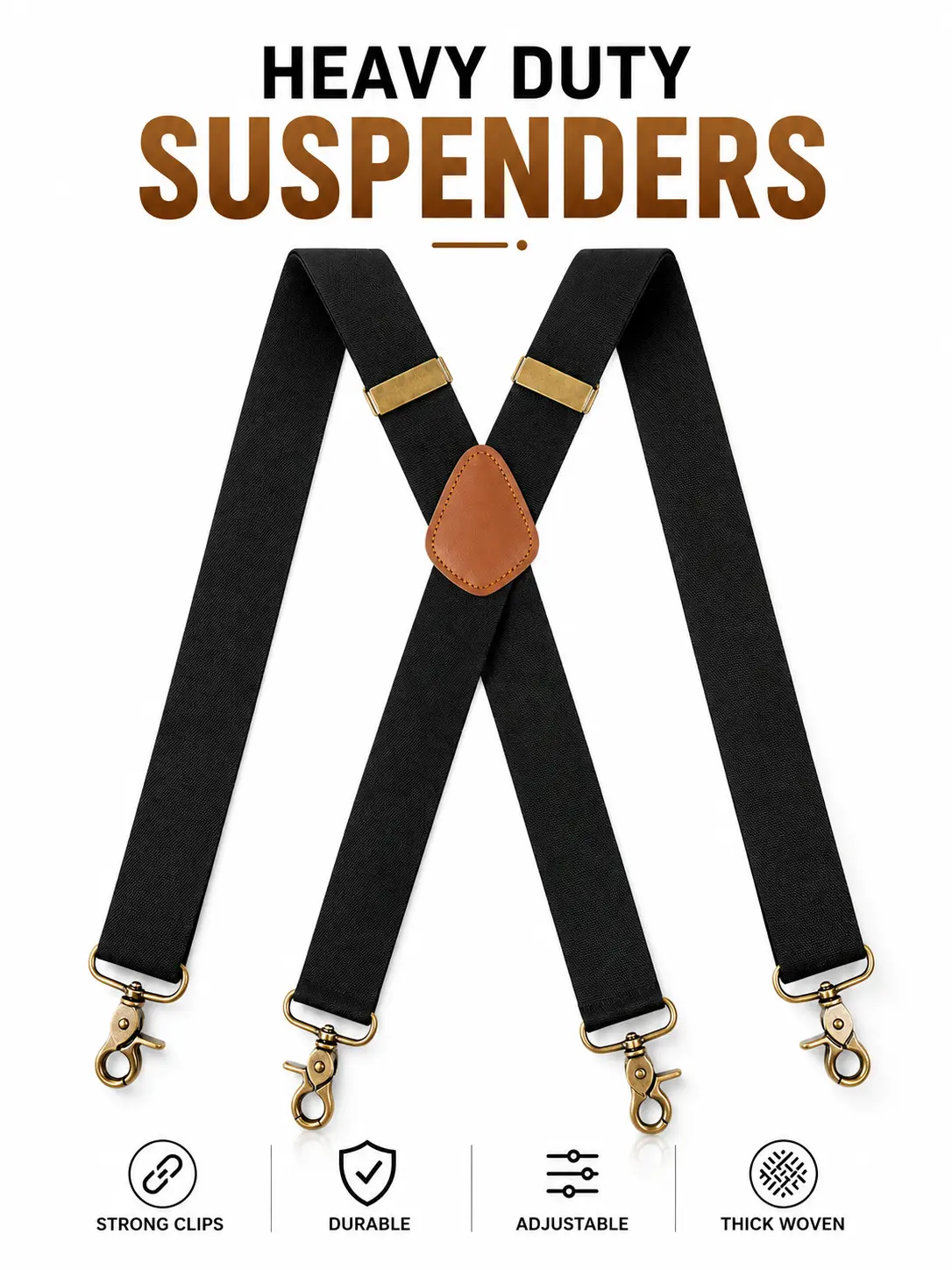 X Back Suspenders for Men Women – Adjustable Heavy Duty Elastic Braces with 4 Snap Hooks, Belt Loop Suspenders for Wedding, Formal & Daily Wear,father gift ,dad gift