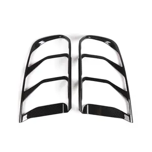 2-Piece Self-Adhesive Carbon Fiber Look Rear Bumper Tail Light Lamp Cover Guard Trim for 2018-2023 Ford Mustang, ABS Material, UV Coated, Easy to Install Car Exterior Decoration Accessories, Two-Pieces