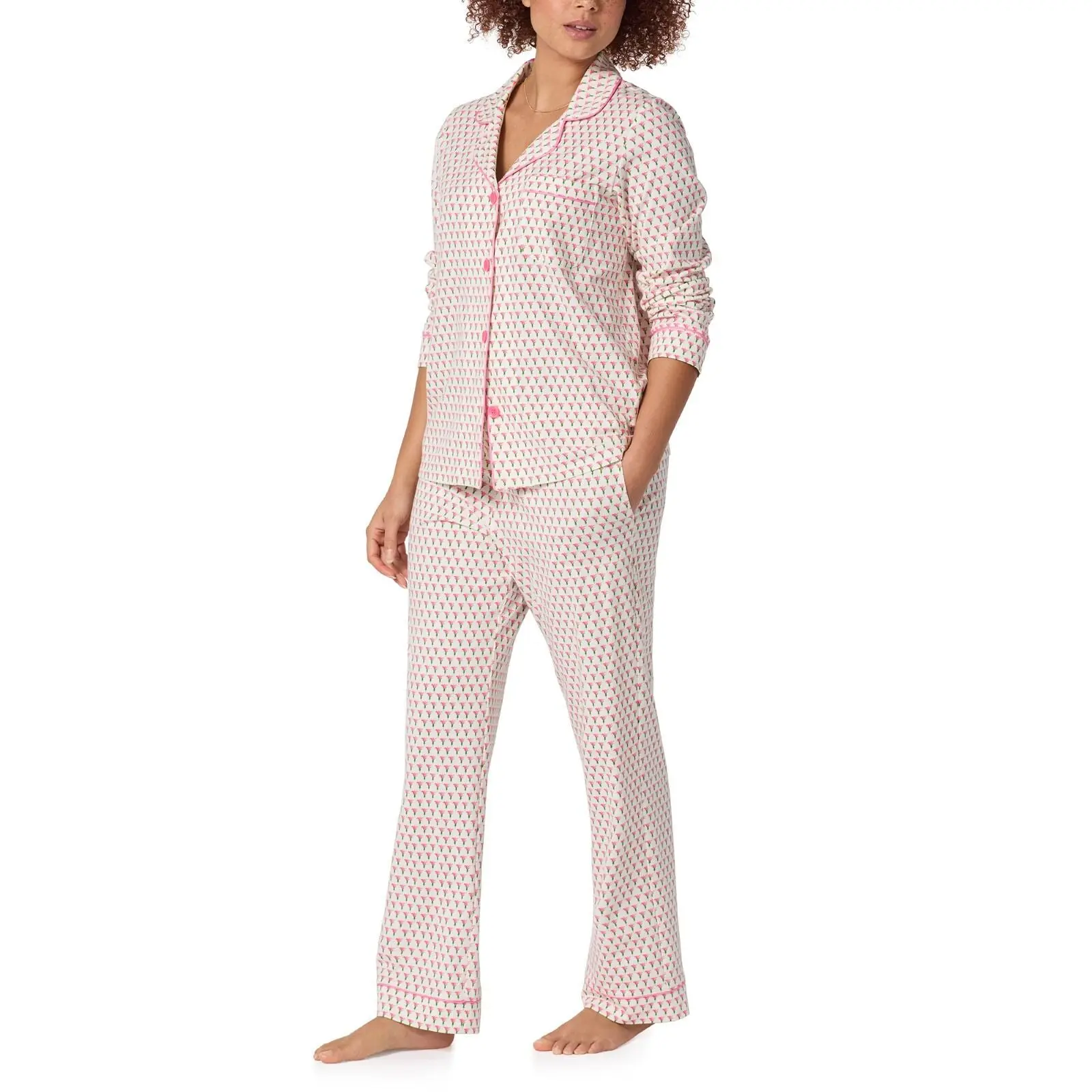 Women's Pajama Set, Soft Blossom Geo Print Nightwear in Stretchy Organic Cotton Jersey, Long Sleeve Loungewear with Pockets, Garments, Style, Slip, Everyday, Fabric, Lady, Longsleeves, Knit, Elegant, Pajamas Sets, Home Outfits, Clothes, Geometric, Elastic