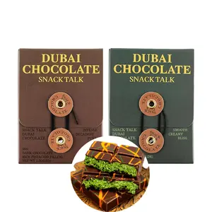 SnackTalk Dubai Chocolate Pistachio Duo - Dark & Milk Chocolate 37g x 2 | TikTok Viral Sensation | Unique Flavor Experience Cocoa  Dessert  Bonbon