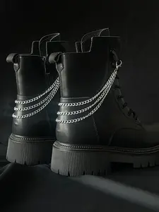 Punk Style Chain Shoes Charms, 2024 New Style Fashionable Novelty Shoes Decorations for Boots, Stylish Shoes Accessories for Women & Men