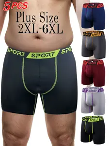 Men's Plus Size Briefs Set, Fashionable Waistband Design, Mid-Waist Breathable Athletic Underwear, Comfortable Elasticity, Gym & Casual Wear, Sport