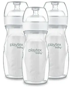 Playtex Baby Anti-Colic 8 Ounce Nurser Bottles with Drop-Ins Liners 3 Pack for Newborns Easy to Use Nursery Feeding