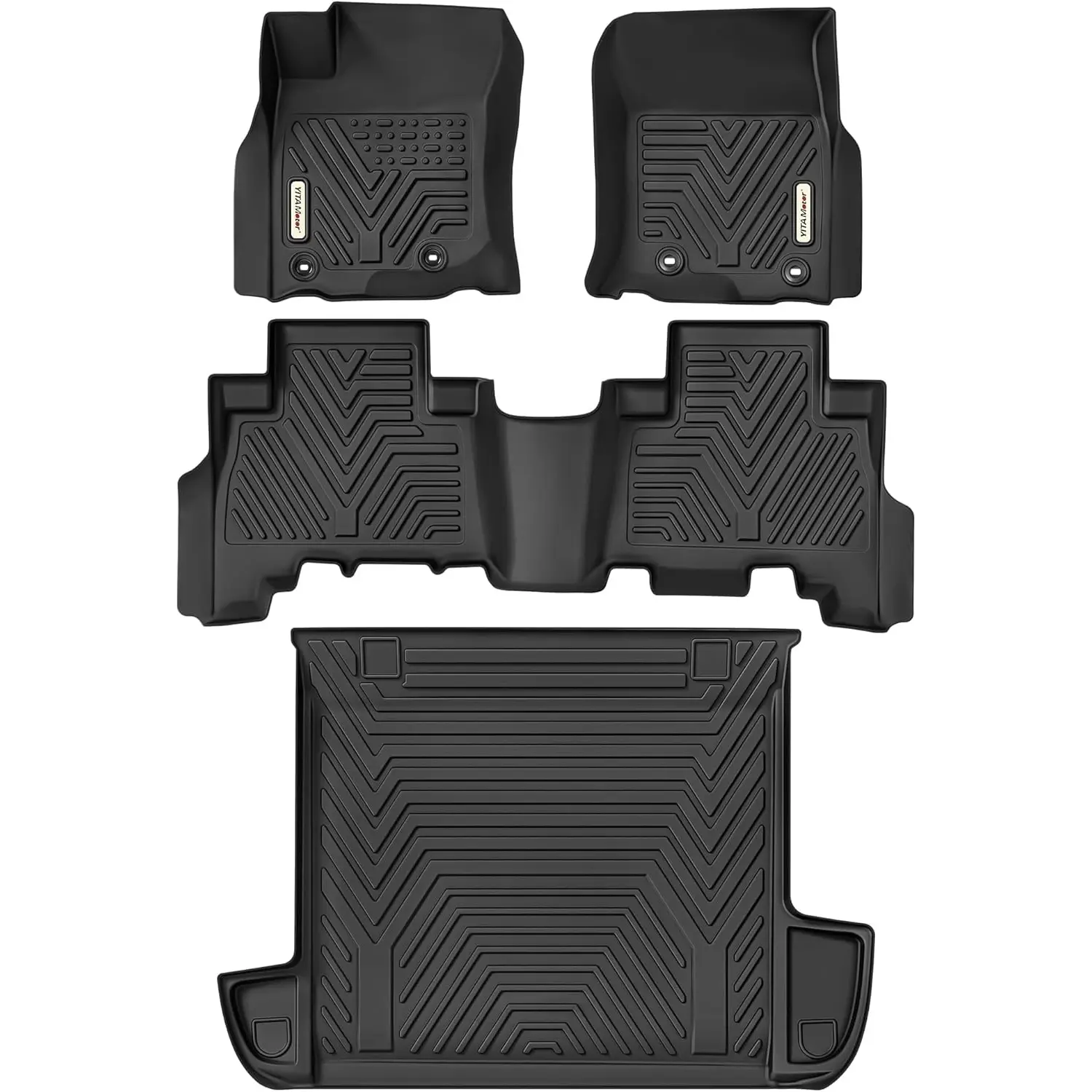 TPE Floor Mats fits 2013-2024 Toyota 4Runner 5 Seat w/o Sliding Cargo Deck, All Weather, Waterproof