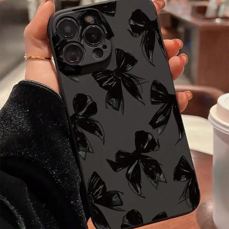 Bowknot Pattern Phone Case, Shockproof Decorative Phone Protector Cover, Phone Accessories Compatible with iPhone 6 7 11 12 13 14 15 Series