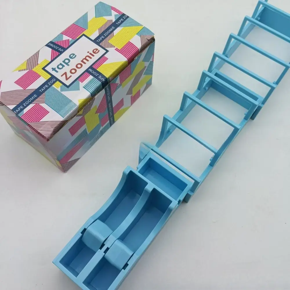 Portable Foldable Dual Roll Tape Dispenser for Packaging, Durable Multi-Roll Ribbon Cutting Tool, Ideal for Gift Wrapping and Crafts in