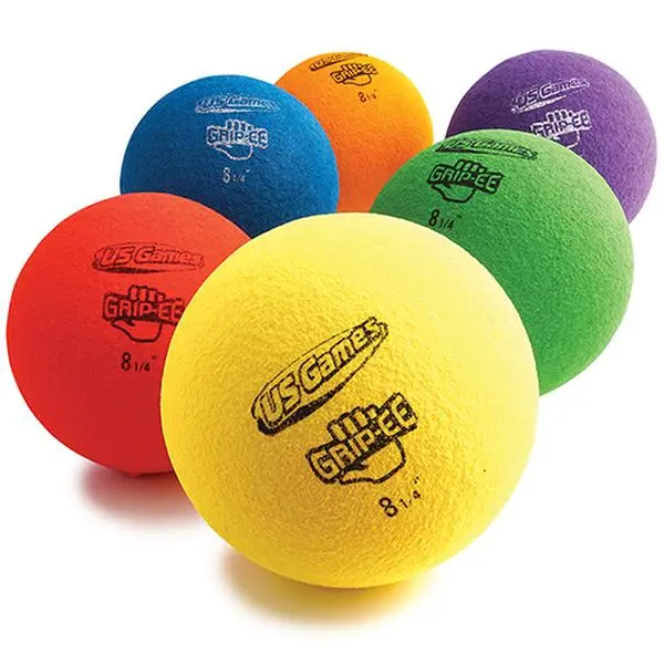 US Games Prism Pack Grippee Ball, 8.25 in. Unisex Playground Ball with Textured Easy-Grip Surface for Casual Outdoor Sports & Squash Play, 3.85 lbs