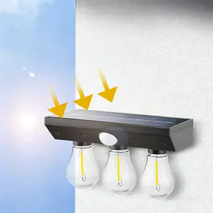 Outdoor Solar Wall Light, 3 LED Fence Lights, Waterproof Smart Sensor, Ideal for Porch, Patio, Balcony, Deck, Solar Outside Lights