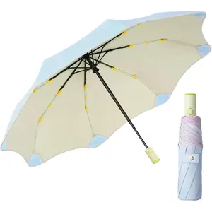 Automatic Umbrella - Rounded Corner Safety Design, Telescopic Compact Folding, Ultra-Lightweight Travel Umbrella for Women & Men,  Auto Open/Close, UPF 50+ Sun & Rain Protection