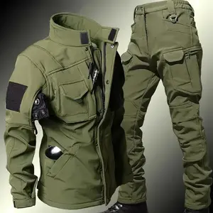 Men's Winter Windproof Waterproof Fleece-Lined Soft Shell Tactical Jacket and Pants Set |   Thermal Uniform