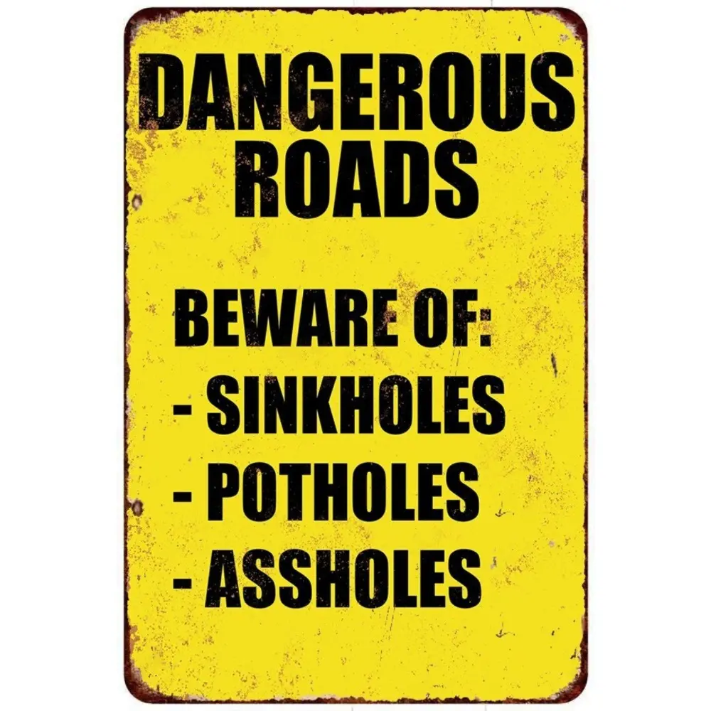 Heavy Duty Aluminum Road Warning Sign for Driveways Streets Parking Lots 8x12 Inches with Reflective Surface