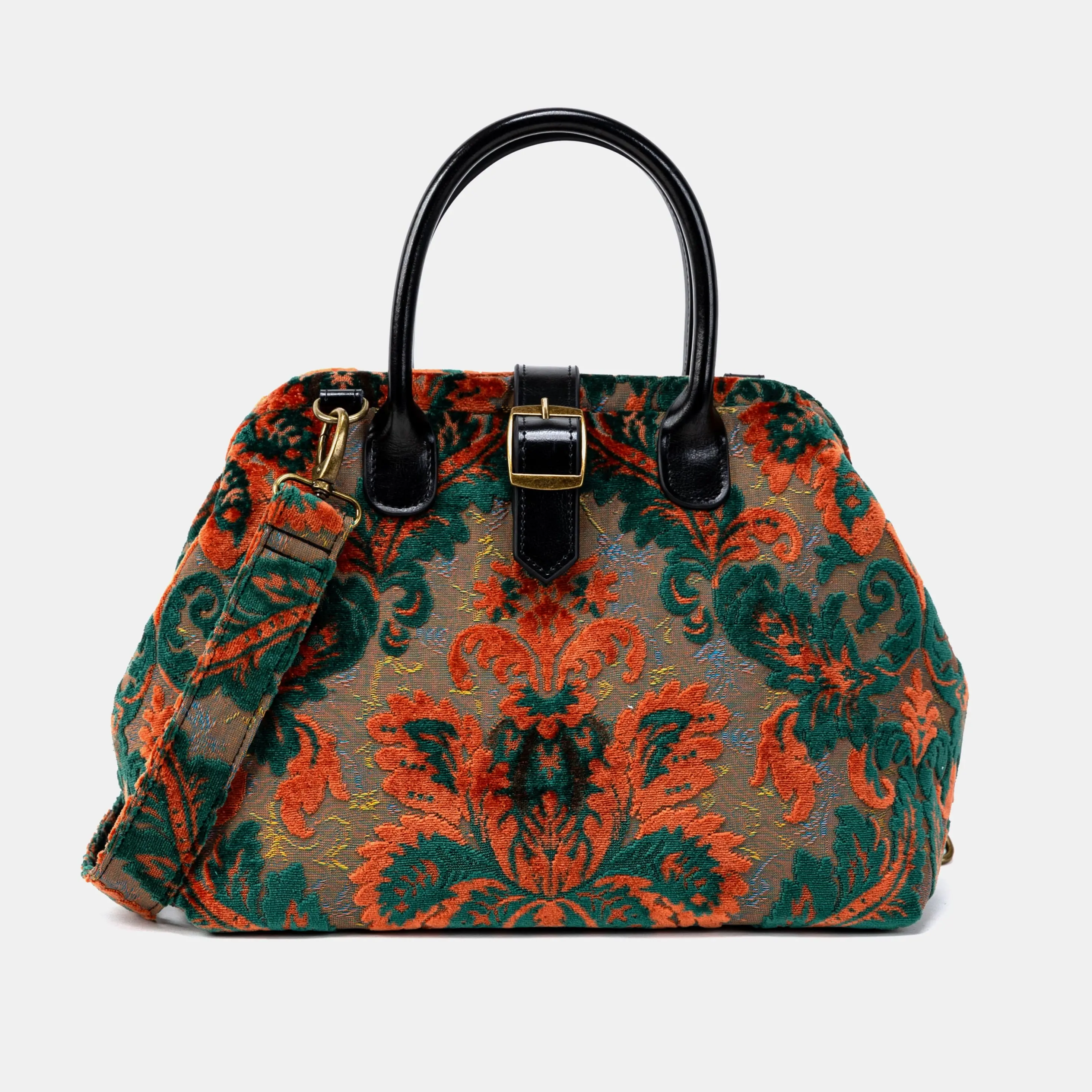Burnout Velvet Revival Jade Carpet Handbag Purse Chic Bag Casual Everyday Bag