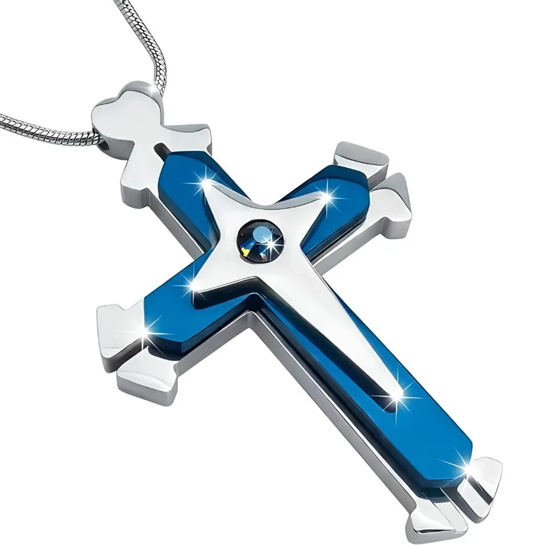 Cross Fidget Necklaces for Women & Men, 3-Layer Titanium Mechanical Ratchet Pendant, Cool Gifts for Guys and Teenage Boy Gifts, Guys Gifts