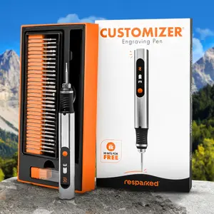 Resparked Customizer Engraving Pen with 30 Free Diamond Bits for Personalized Gifts & Practice Canvases Easy to Use USB-C Fast Charger 3 Speed Settings 8000-21000 RPM