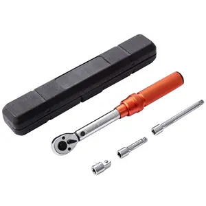 VEVOR Torque Wrench, TikTokShopBlackFriday, 1/4-inch Drive Click Torque Wrench 20-200in.lb/3-23n.m, Dual-Direction Adjustable Torque Wrench Set, Mechanical Dual Range Scales Torque Wrench Kit with Adapters Extension Rod