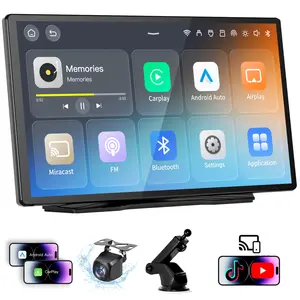 【Fathers day gift】2026 Upgraded Wireless CarPlay Screen: 9-inch IPS Touchscreen supporting CarPlay, Android Auto, Mirror Link (supports tiktok and youtube), Backup Camera, Navigation, and Voice Assistant