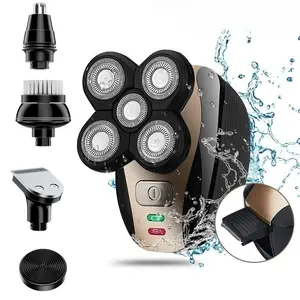Portable Men's Multifunctional Electric Shaver Set, Wet/dry Cordless Razor, 5-Blade Trimmer, Waterproof Rotating Blades, Waterproof Rechargeable Shaver, Gift for Him
