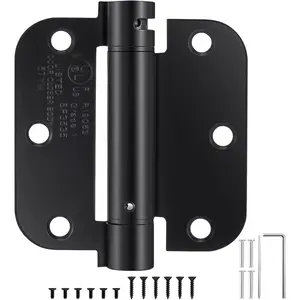 2 Pack Self Closing Door Hinges 3.5”×3.5”, Automatic Door Closer Hinges with 5/8" Radius Corners, Adjustable Spring Door Hinge for Home, Garage & Basement Doors