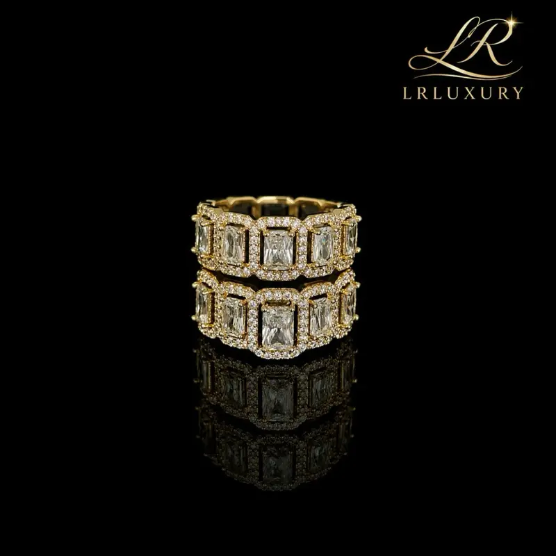 137 14K Gold Laminated Engagement Ring – Emerald Cut Cubic Zirconia Wedding Ring