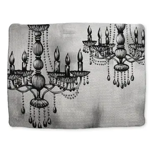 360 stand Classic Braided Polyester Rectangular Placemat (CBPM1418KG04NK, 14x18 in.) - Coffee Table Mat, Household Placemat, Crystal-Look Tableware with 2 Crystal Chandeliers Decor, Coasters Home Decor