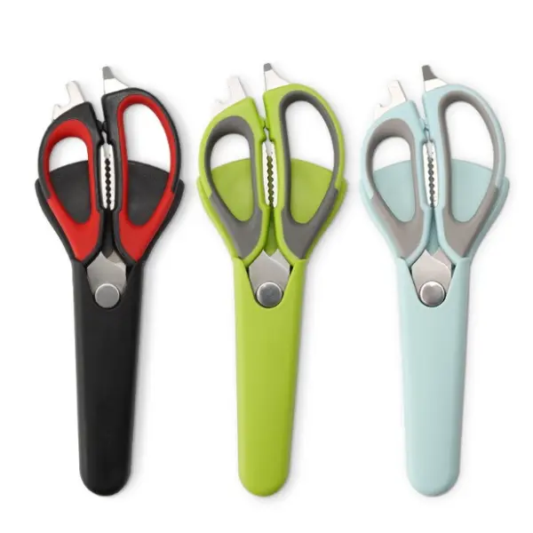 3 Pack All Purpose Kitchen Shears Heavy Duty Stainless Steel Kitchen Scissors with Protective Sheath, Comfort Grip Handle, Food & Meat Scissors