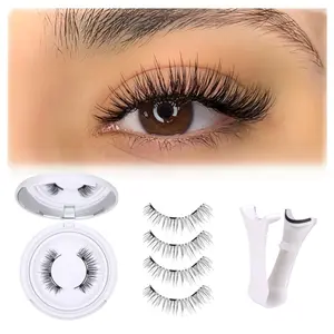 Magnetic Eyelashes Magnetic Lashes with Applicator No Glue or Eyeliner Clear Band Lashes Wispy Magnetic Eyelashes Look Like Lash Extension Natural Lashes