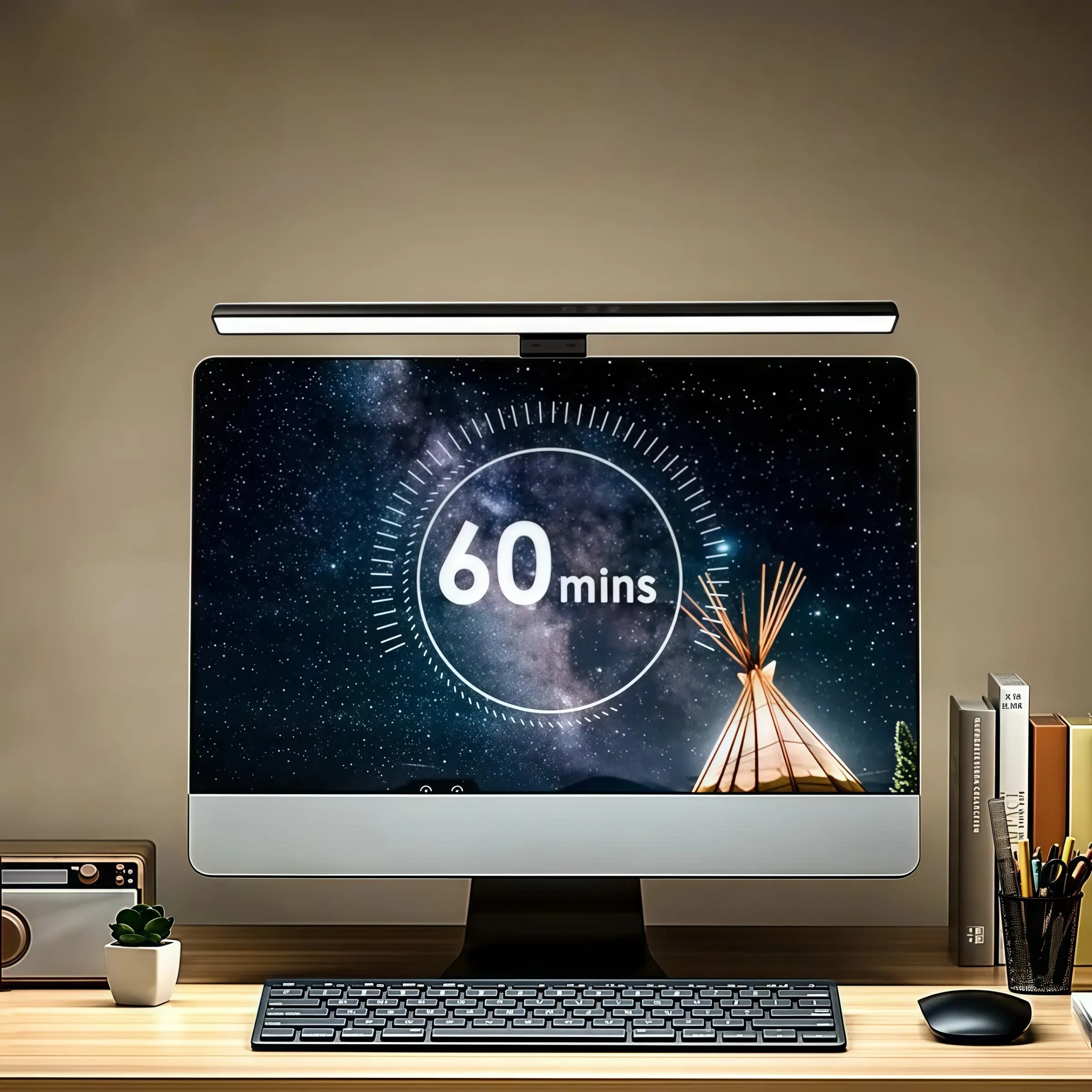 Computer Monitor Light Bar with Auto Brightness Adjustment, Touch Control Eye-Care Task Lamp for Home Office Use, Indoor Lighting, No Screen Glare, Desktop Light, Modern Computer Lamp