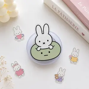 Cute Bunny on Smiski Magsafe Phone Grip - Magnetic Pop Socket & Kickstand - Kawaii Cartoon iPhone Accessory Gift
