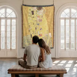 Kiss Pattern Home Decor Yarn Woven Wall Art Tapestry for Bedroom Dorm Living Room- with Fringe Tassels Not Printed - Multipurpose Design Soft Boho Shabby Chic Design H Chair Couch Bed Cover Throw Towel Slipcover Travel Garden Outdoor Camping Picnic Beach