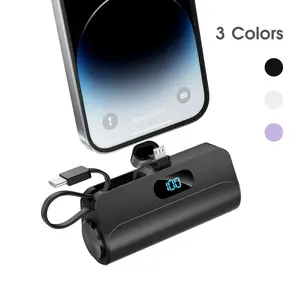 Portable Power Bank, 5000mAh Rechargeable Lightweight Portable Mobile Phone Charger with Stand, LED Digital Display Screen Power Bank for iPhone & Galaxy & Other Electronic Products